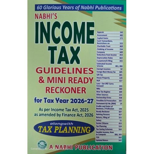 Nabhi's Income Tax Guidelines & Mini Ready Reckoner 2026-2027 Along with Tax Planning  [Free Delivery]